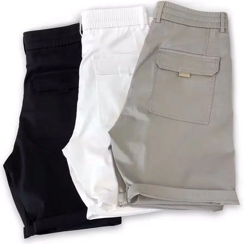 2026 New Fashion Loose Sports Shorts Men's Summer Solid Color Casual Short Pants Men Pocket Elastic Waist Thin Shorts
